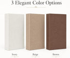 Decorative Linen Faux Book Storage Box Neutral Decorative Book Accent,12" - Image 3