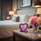 Lescafita Purple Heart Decor Sculpture, Artistic Abstract Love Statue Modern Home Decor Accent for Desk Shelf Coffee Table Room, Creative Unique Gift - Image 2