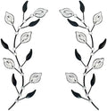 sxnzequnze 2 Set Metal Tree Leaf Wall Art for Home Decor Living Room Bedroom Dining Room Bling Rhinestone, 3D, Iron Branch Hanging Leaf Sculpture Art Pieces -Black 16.5in*6.7in by sxnzequnze