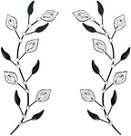 sxnzequnze 2 Set Metal Tree Leaf Wall Art for Home Decor Living Room Bedroom Dining Room Bling Rhinestone, 3D, Iron Branch Hanging Leaf Sculpture Art Pieces -Black 16.5in*6.7in by sxnzequnze