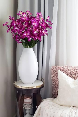 Orchids Artificial Flowers 10 PCS Fake Orchid Silk Flowers 27 Inches Faux Orchid Artificial Orchid Artificial Flowers for Decoration for Wedding Dinning Home Restaurant (Fuchsia) - Image 7