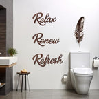 3 Pieces Bathroom Decor Bathroom Wall Art Relax Renew Refresh Sign - Image 7