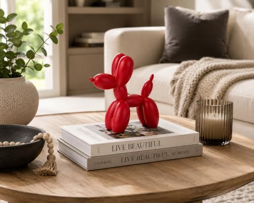 4 Inch Matte Red Balloon Dog Sculpture - Image 3