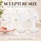 3 Pcs Thinker Small Statue Set - White Art Abstract Home Accent Figurines for Decor Woman Apartment Bookshelf Floating Shelf Coffee Table Office Desk Bathroom Counter Decor (3 Pcs White, 6") - Image 3