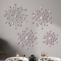 Blulu 4 Pcs Pink Wall Decor, Bling Crystal Starburst Metal Wall Art by Blulu