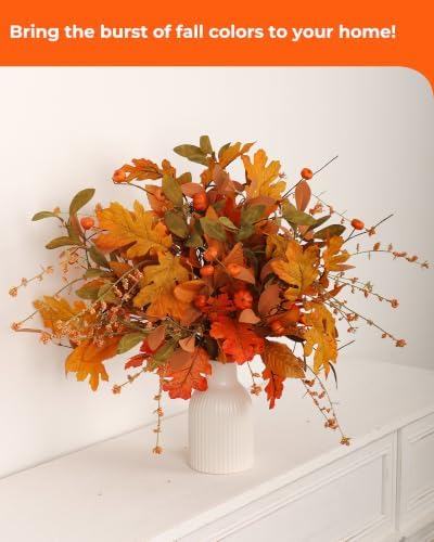 6-Pack Artificial Fall Mixed Foliage Stems for Vase Pumpkin Bouquet - Image 2