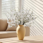 Artificial Cherry Blossom Branches 27.6In Silk Cherry Blossom Branches Long Stem Artificial Flowers for Tall Vase, for Home Decor, Spring Decor,Weddings Decor, Party&Festival Gifts 12PCS,White - Image 4
