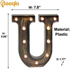 Pooqla Vintage Light Up Marquee Letters with Lights – Illuminated Industrial Style Lighted Alphabet Letter Signs - Coffee Bar Apartment Bedroom Wall Home Initials Decor A-Z - Image 4