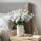 Fake Flowers 23.6” Delphinium Artificial Flowers 8Pcs Silk Flowers with Stems Long Stem Artificial Flowers for Tall Vase Faux Flowers for Indoor Home Decoration Wedding Decoration Centerpiece White - Image 6