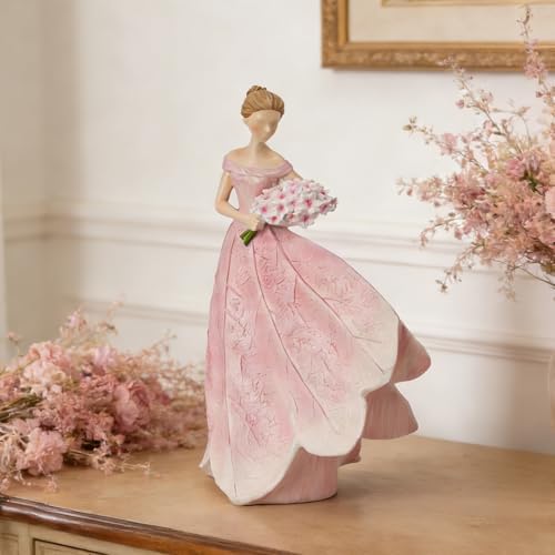 Guichifun Pink Leaf Angel Girls Fairy Statue Collection Home Decoration - Image 3