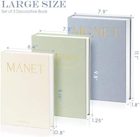 Set of 3 Decorative Books for Home Decor, Linen Faux Books for Coffee Table, Bookshelf or Mantel, Aesthetic Fake Book Storage Boxes with Magnetic Snap for Photo Organization & Keepsakes Box - Image 2