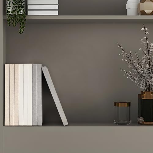 Decorative Linen Book Set – Set of 3 Extra Large Real Books | Coffee Table & Shelf Mantle Decor | Modern Home Decoration | Guest Book Journals [White] - Image 6