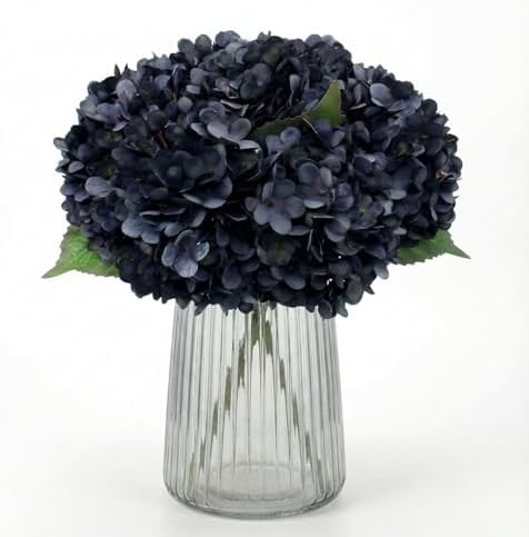 6Pcs 13" Dark Gray Hydrangea Artificial Flowers by Blooming+Paradise