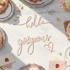 Hicarer Metal Hello Gorgeous Wall Art Minimalist Wall Decor, Light Pink - Image 3