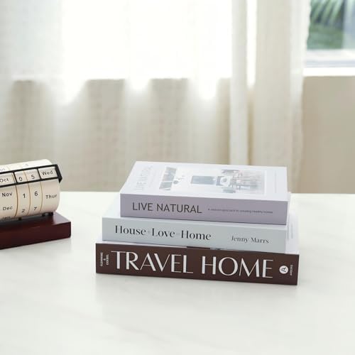 3 PCS Faux Decorative Books for Home Decor-Coffee Table Books Decor-Aesthetic Fake/Faux Books for Decoration,libros Decoration for Coffee Table, Shelf Accessories (Travel House Live Natural) - Image 4