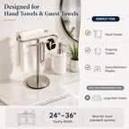 Brushed Nickel Hand Towel Holder Stand,13 Inch Tall Free-Standing Towel Rack, SUS304 Stainless Steel Towel Bar Rack Stand, Tower Bar for Bathroom Kitchen Vanity Countertop… - Image 2