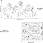 Large Black and White Flower Wall Decals, 3 Sheets Simple Modern Minimalist Sunflower Tulip Wall Stickers Floral Art Decor for Girls Bedroom Home Room Office Adult Gifts for Mom(11.8x35.4 in/Sheet) - Image 3