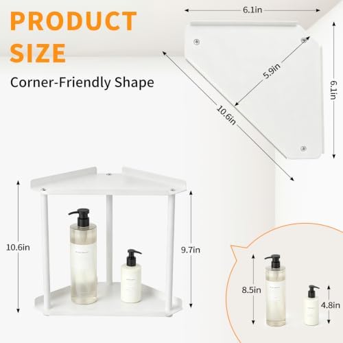 Jesginboo 2 Tier Bathroom Counter Organizer, Vanity Organizer Corner Shelf - Image 2