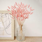 Uieke 17’’ Natural Bunny Tails Dried Flowers, 240 Pcs Dried Lagurus Ovatus, Dried Pink Pampas Grass Decor for Farmhouse Flower Arrangements Wedding Home Party Decorations - Image 2