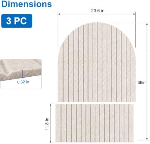 Large Arched Felt Bulletin Board, Sized 36" x 24" for Office & Wall Decor – 6 Customizable Adhesive Tiles with Pins are Perfect to Display Your Photos (Khaki) - Image 2