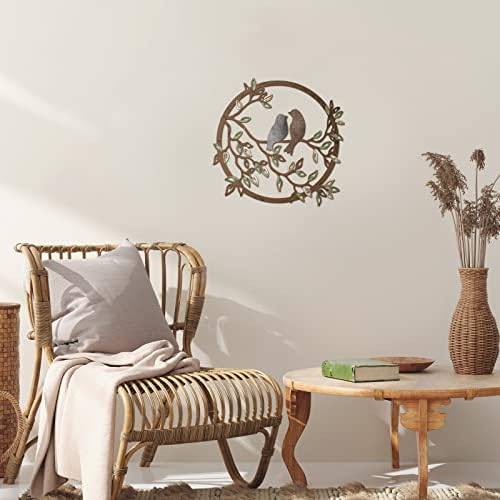 Ferraycle Metal Wall Art Bird Branches Hanging Ornament, Dark Color - Image 5