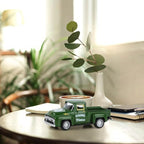 Football Mini Metal Truck Farmhouse Vintage Vintage Metal Farm Pickup Truck Decor with Football Helmet Farmhouse Rustic Pickup Tiered Tray Decor for Home Shelf Table Center Decor (Green) - Image 5
