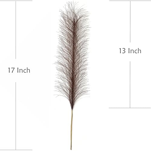 Faux Pampas Grass Artificial Fluffy Flowers Brown - 17 Inch 30 Stems, Vase Filler Plant Wedding Home Decor Fake Pampas Grass Stem Floral Plants for Wedding Party Christmas DIY Boho Decorations Coffee - Image 5