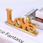 Love Sign Decoration - Orange & Gold Signs for Home Decor, Personalized Love Decor with Gold Bird Sculpture (2 Pcs) - Image 4