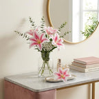 Large Artificial Lily Heads with Stamen, Light Pink, 25 Pack - Image 2