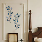 sxnzequnze 2 Set Metal Tree Leaf Wall Art for Home Decor Living Room Bedroom Dining Room Bling Rhinestone, 3D, Iron Branch Hanging Leaf Sculpture Art Pieces -Navy blue 16.5in*6.7in - Image 6