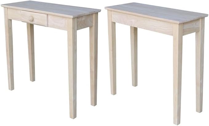 IC International Concepts, Rectangular Hall Table W/Drawer, Solid Real Wood - Image 6