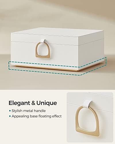 SONGMICS 2-Layer Jewelry Box with Handle, Removable Tray, Floating Effect - Image 3