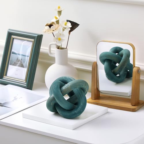 Yalikop 3 Link Wood Knot Decor Rustic Table Shelf Accents, Blue - Image 6