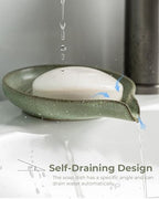 Zoeeker Soap Dish, Ceramic Soap Holder with Waterfall Design for Shower - Image 4