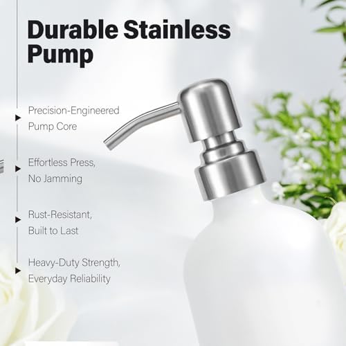 Prus Waso White Soap Dispenser Bathroom Set, Silver & White - Image 3