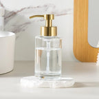 Enra Foaming Soap Dispenser, Clear Thick Glass Bottle Gold Pump Bathroom - Image 6