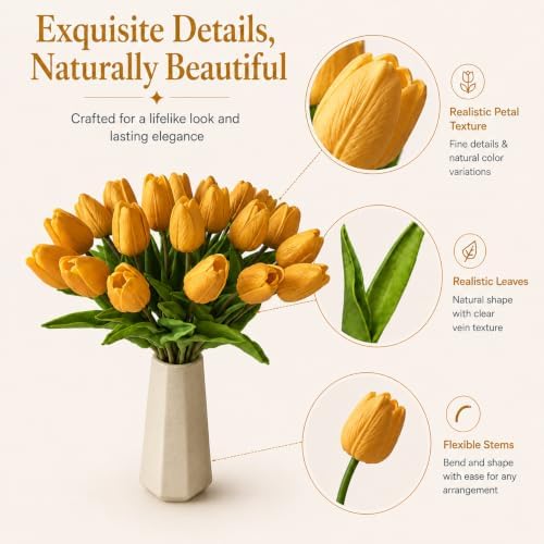 Mandy's 20pcs Artificial Gold Tulips - Image 4