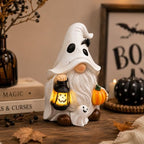 Lighted Halloween Gnome Decor Resin Ghost Figurine Gifts - Image 5