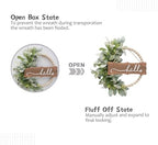 Green Wreath for Front Door, Wood Bead Wreaths with Artificial Lambs Ears Leaves, Hello and Welcome Door Sign Wreath for Home Decor, Spring Summer Green Leaf for Wedding Decor - Image 4