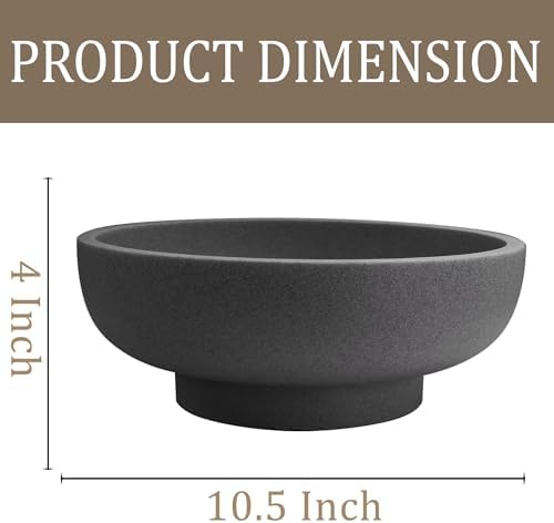 LIN CHUAN Decorative Bowl, Large Fruit Bowl, Artificial Stone Black - Image 6