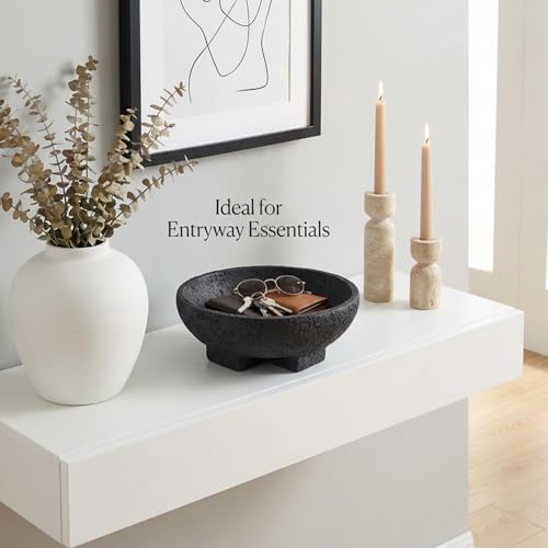 FESTGLOX Black Decorative Bowl, Large Fruit Bowl for Kitchen Counter - Image 5