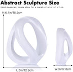 White Geometric Knot Decor-Abstract Resin Sculpture,Geometric Infinity Loop Decorative Tabletop Statue for Shelf, Bookshelf, Coffee Table or Console Table, Modern Home Accent Decorative Object - Image 3