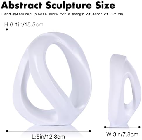 White Geometric Knot Decor-Abstract Resin Sculpture,Geometric Infinity Loop Decorative Tabletop Statue for Shelf, Bookshelf, Coffee Table or Console Table, Modern Home Accent Decorative Object - Image 3