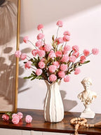 Waipfaru 10pcs Pink Fake Flowers, Artificial Pompon Mums - Image 4