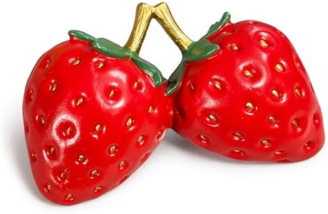 Strawberry Decor Figurine, Double Strawberry Sculpture Home Decor, Red Fruit Decorative Ornament for Kitchen Living Room Coffee Table Shelf Aesthetic Room Decor Unique Gift by Dwelloria