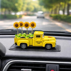 Sunflower Farm Truck Decor, 5.7 Inch Vintage Metal Pickup Tabletop Decor - Image 2