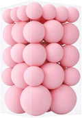 46Pcs Velvet Christmas Ball Ornaments Set - Flocked Shatterproof Christmas Tree Decorations Classic Hanging Ornaments with Rope for Xmas Wreath Holiday Home Decor (Multi-Size, Pink) by Unknown