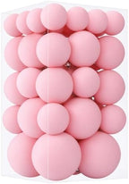 46Pcs Velvet Christmas Ball Ornaments Set - Flocked Shatterproof Christmas Tree Decorations Classic Hanging Ornaments with Rope for Xmas Wreath Holiday Home Decor (Multi-Size, Pink) by Unknown