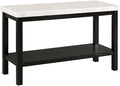 Picket House Furnishings Evie Wood Frame & Marble Top Console Table-White/Black by Picket+House