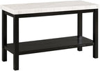 Picket House Furnishings Evie Wood Frame & Marble Top Console Table-White/Black by Picket+House